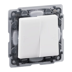 Spínač striedavý dvojitý Valena Life 752158 R6+6 IP44 biely