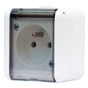 Zásuvka Aqualine 134.22982.BT 1-násobná IP44 biela/transparetná