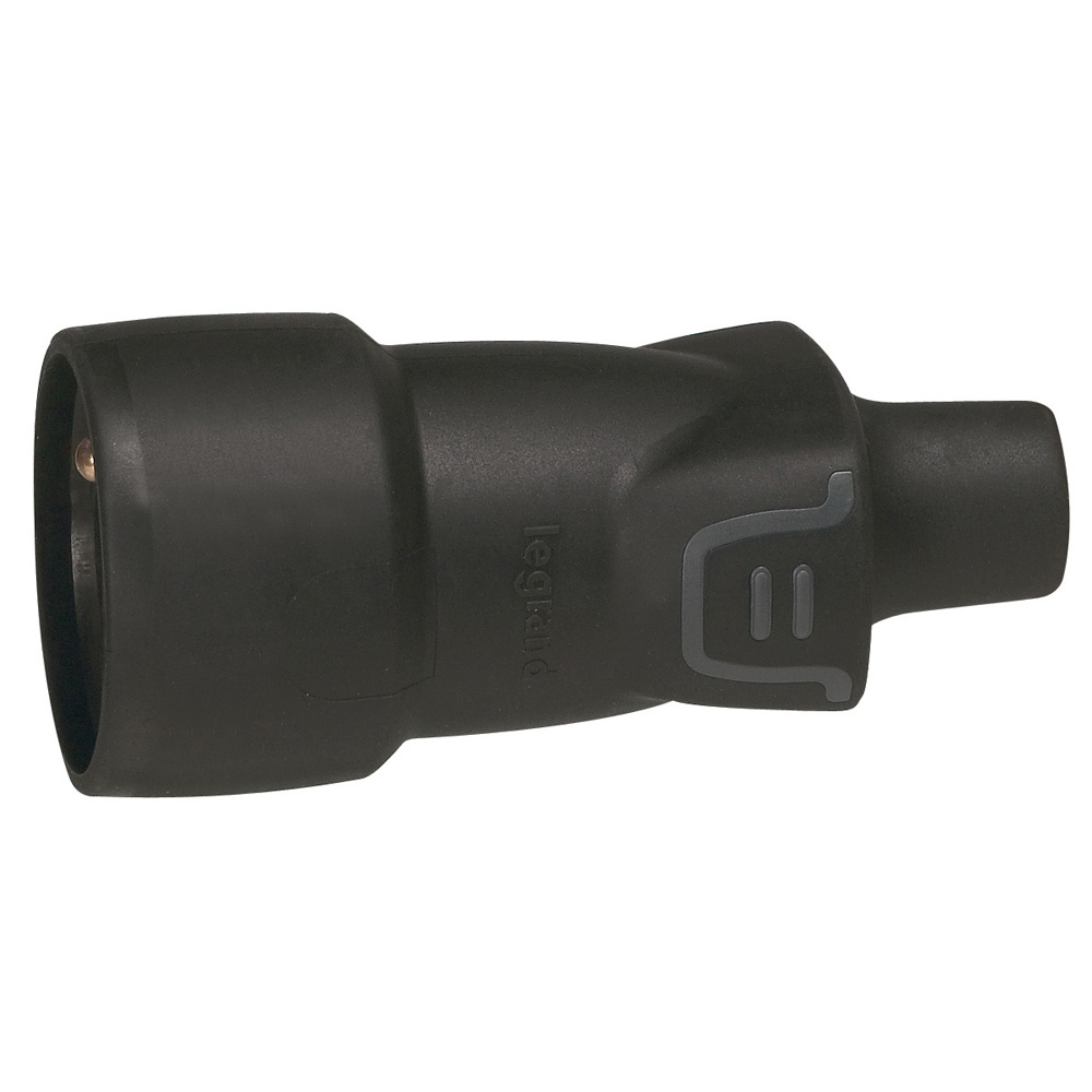 Zásuvka spojovacia Legrand 050446 16A 250V 2P+Z gumová čierna